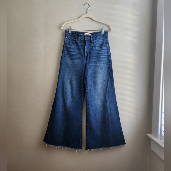 Madewell Flared Wide LEG Crop Jeans - Picture 2 of 6